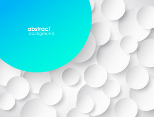 Wall Mural - abstract 3d circle background with shadow and place for your text.
