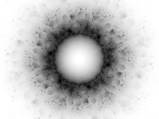 Wall Mural - glowing magical stargate hexagonal patterns black and white inverted