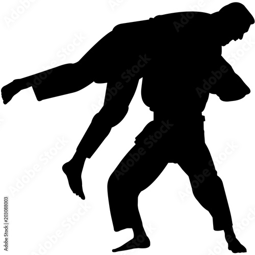 Fotografie, Tablou Brazilian jiu-jitsu silhouette, Brazilian jiu-jitsu clipart, Brazilian jiu-jitsu