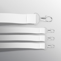 Wall Mural - lanyard mockup with ribbon vector