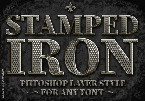Stamped Metal Text Style Stock Template | Adobe Stock