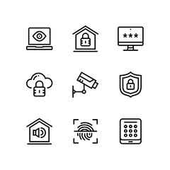 Security and protection simple vector icons for web and mobile design pack 2