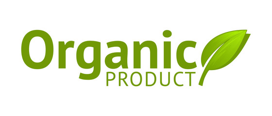 Sticker - Organic product logo with leaf