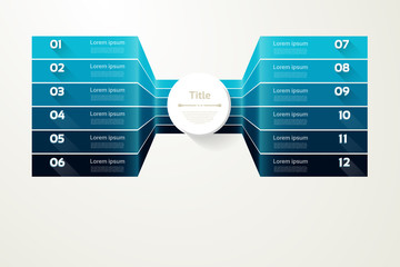 Wall Mural - Vector progress background. Template for diagram, graph, presentation and chart. Business concept with 12 options, parts, steps or processes. Abstract background. eps 10