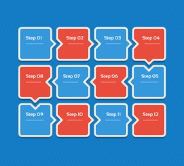Wall Mural - Vector progress background. Template for diagram, graph, presentation and chart. Business concept with 12 options, parts, steps or processes. Abstract background. eps 10