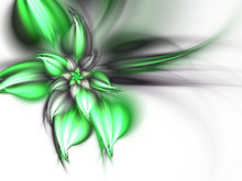 Vivid Green Fractal Flower, Digital Artwork For Creative Graphic Design
