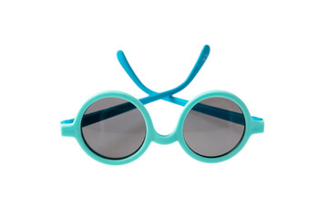 Sticker - Light blue frame sunglasses isolated on white background