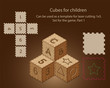 Cubes for children. Can be used as a template for laser cutting 1x5. Set for the game. Part 1