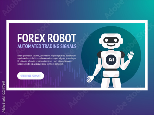 Stock Exchange Trading Robot Banner Forex Market Forex Trading - stock exchange trading robot banner forex market forex trading technologies in business and
