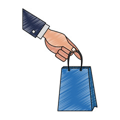 Canvas Print - Hand holding shopping bag vector illustration graphic design