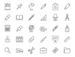 stationery appliance line vector collection icons set