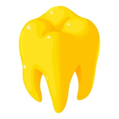 Canvas Print - gold tooth icon. isometric of gold tooth vector icon for web design isolated on white background