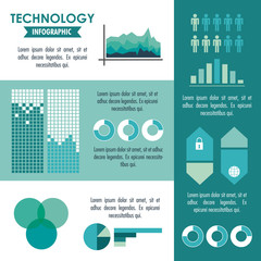 Canvas Print - Tehnology infographic with statistics and elements vector illustration graphic design