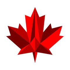 low poly maple leaf