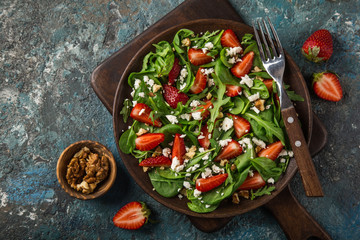 Sticker - strawberry, spinach, arugula and feta cheese salad