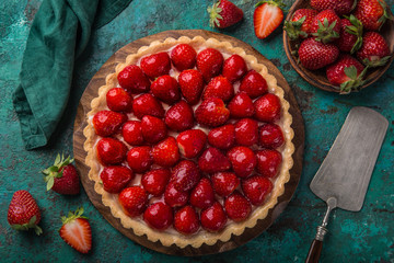 Canvas Print - delicious strawberry tart