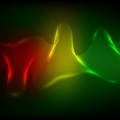 Wall Mural - abstract neon wave element for design. stylized line art background. vector illustration. curved wav