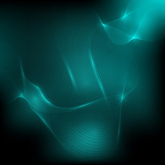 Wall Mural - abstract neon wave element for design. stylized line art background. vector illustration. curved wav