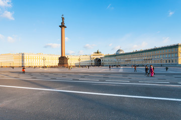 Sticker - Palace Square and General Staff Building at sunset