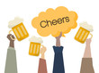 Celebrate toasting cheers beer glass