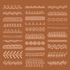 Wall Mural - Hand Drawn Vector Dividers Set