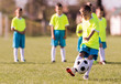 © Dusan Kostic - Boy kicking football on the sports field
