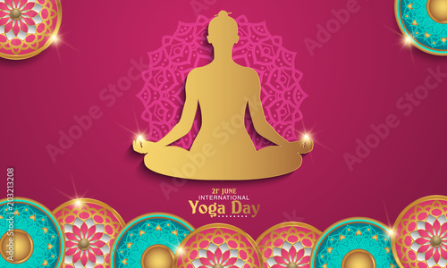 International Yoga Day Vector Illustration Banner Brochure And