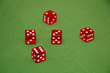 © blackguitar1 - Dices on a green velvet table.