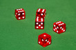 © blackguitar1 - Dices on a green velvet table.
