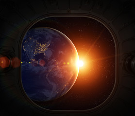 Wall Mural - earth and sun. sunrise.