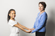 © Louis-Paul Photo - black girl child with grandmother in studio white background