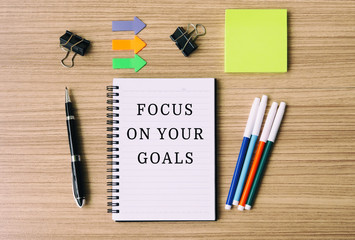 Wall Mural - Inspirational quote- Focus on your goals. Retro style.
