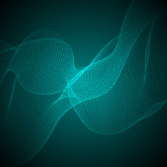Wall Mural - abstract neon wave element for design. stylized line art background. vector illustration. curved wav