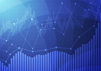 Financial graph with a linear diagram, a histogram in the stock market. Abstract vector background .