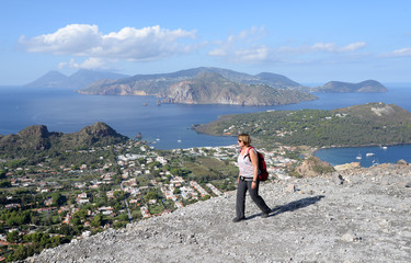 Sticker - Wandern am Krater von Vulcano