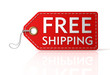 free shipping shopping tag 3d illustration