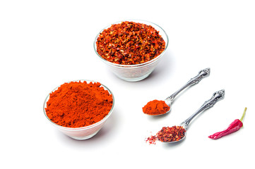 Wall Mural - Ground red pepper in a bowl isolated