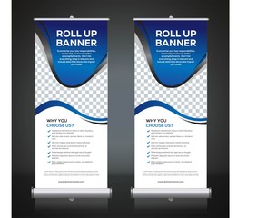 Wall Mural - Roll up banner design template, vertical, abstract background, pull up design, modern x-banner, rectangle size. 