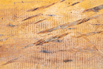 Wall Mural - Grungy wooden surface texture. Warm brown timber texture macro photo. Natural wood background.