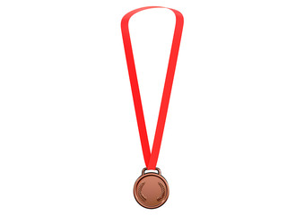 A 3d illustration of a brass medal.