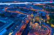 © Grispb - Petersburg from the heights. The Church of the Savior on Blood. Evening city of St. Petersburg.Museums of Russia. Architecture of Russia. Domes of the Church of the Savior on Blood in St. Petersburg