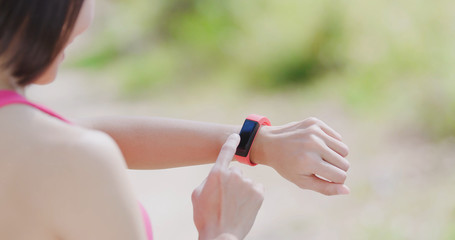 Poster - woman use wearable smart watch