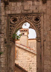 Wall Mural - Stone Chimney Through Old Archway