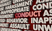 Conduct Behavior Assault Harassment Word Collage 3d Illustration