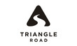 Triangle Winding Road Street River Creek sign symbol logo design