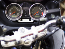 Motorbike Control Panel With Speedometer. Front View