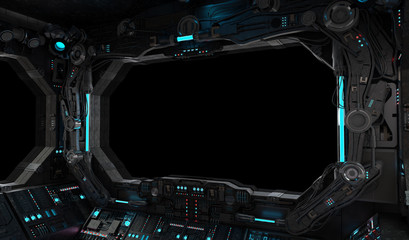 Poster - Spaceship grunge interior window isolated