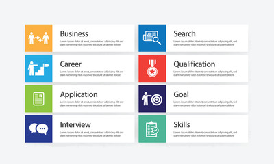 Canvas Print - Job Search Infographic Icon Set