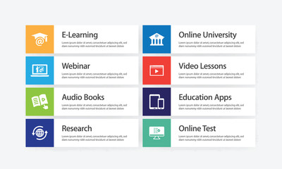 Wall Mural - Online Education Infographic Icon Set