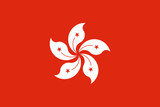 Fototapeta  - The Flag of Hong Kong. National symbol of the state. Vector illustration.